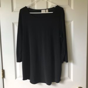 Chico's Black 3/4 Sleeve Top